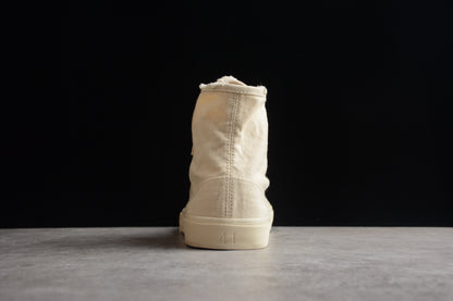 Balenciaga Paris Distressed High Canvas Cream Sneakers