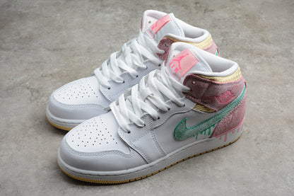 Nike Air Jordan 1 Mid Paint Drip (Women's) Sneakers