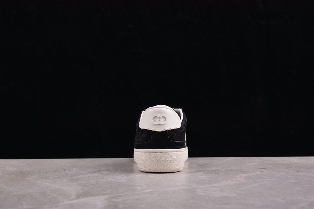 Gucci Interlocking G Black Suede Low Top Sneakers