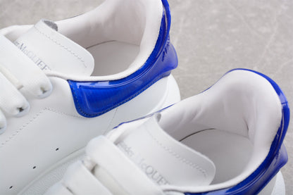 Alexander McQueen Oversized White Electric Blue Leather Sneakers