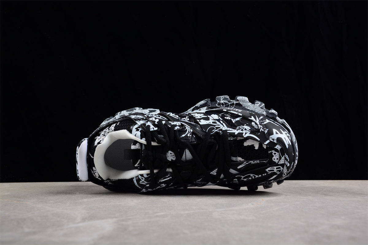 Balenciaga Track Graffiti Black White Sneakers