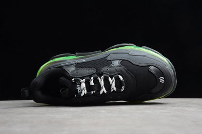 Balenciaga Women’s Triple S Black Green Clear Sole Sneakers