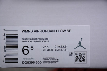 Air Jordan 1 Low Pink Velvet (Women's) Sneakers