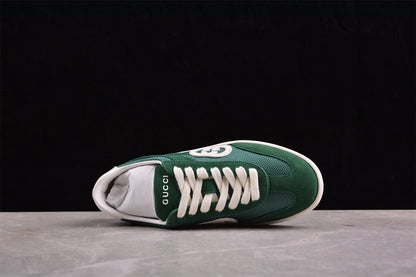 Gucci Interlocking G Green Suede Low Top Sneakers