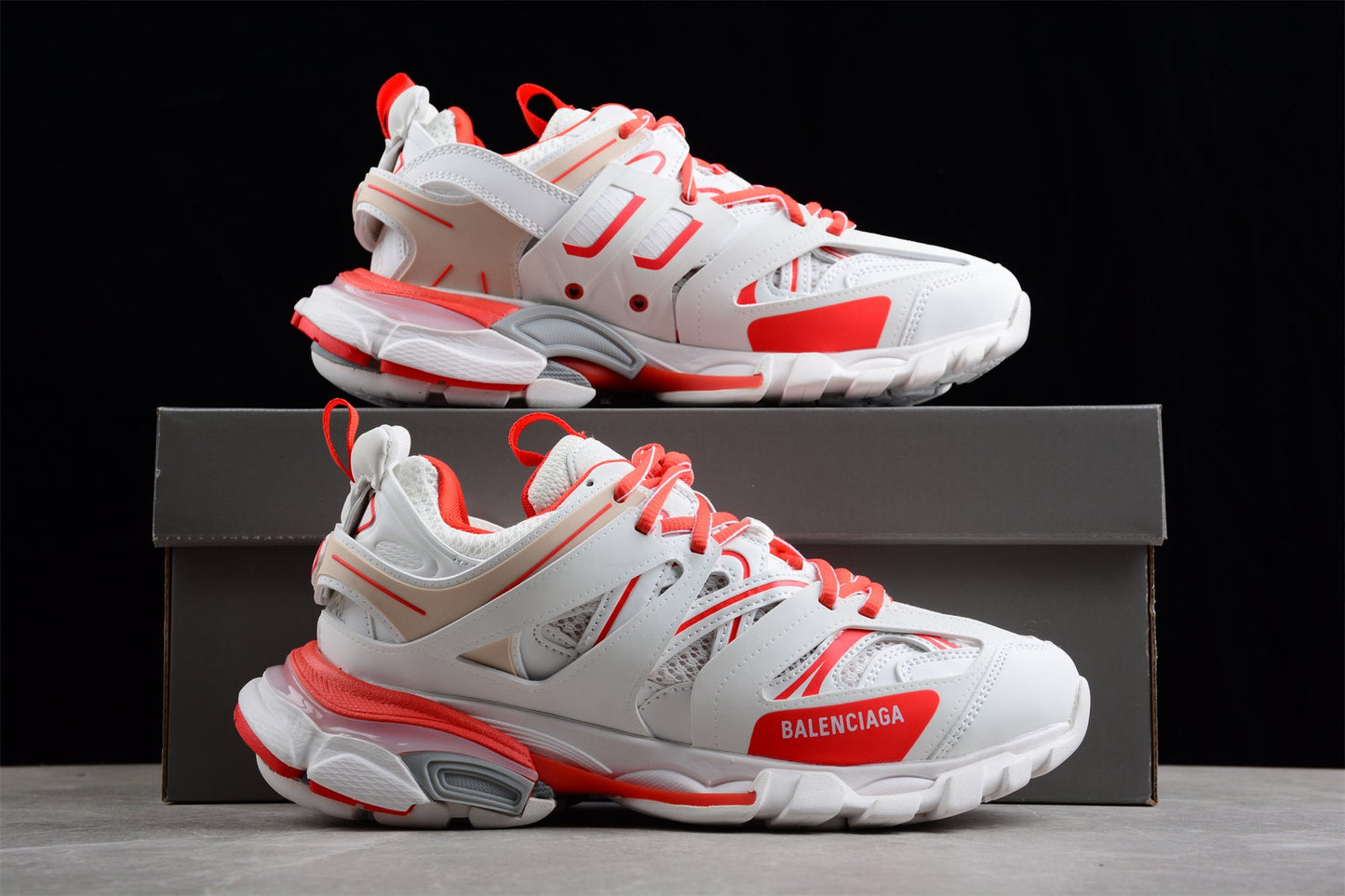 Balenciaga Track White Coral Orange Sneakers