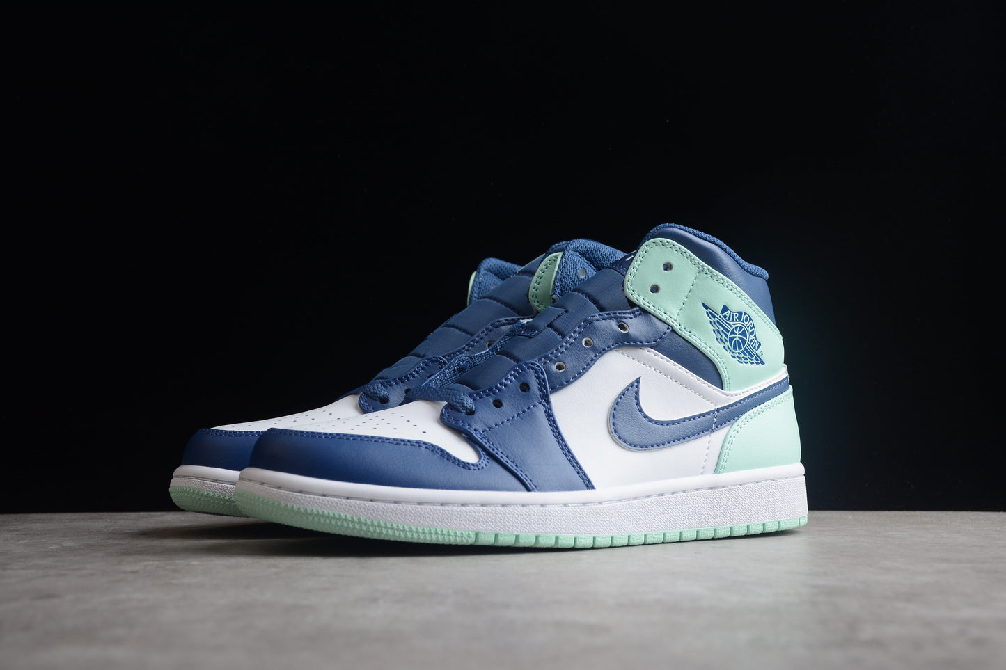 Nike Air Jordan 1 Mid Mystic Navy Mint Foam White