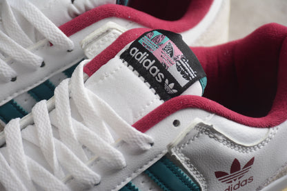 adidas Forum Low White Teal Burgundy Sneakers