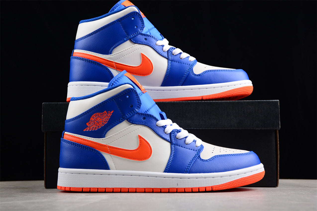 Air Jordan 1 Mid "Knicks" Orange Blue