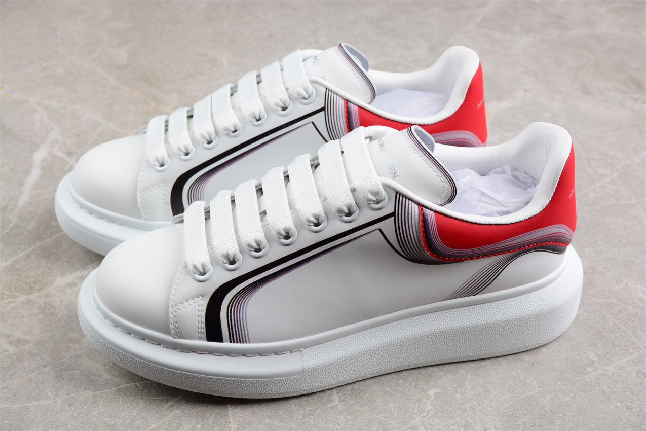 Alexander McQueen Oversized Sneaker in White/Garnet