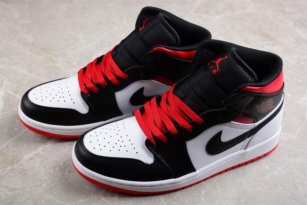 Nike Air Jordan 1 Mid "White/Black/Gym Red"