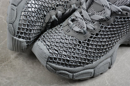 Balenciaga 3XL Fishnet Silver Sneakers