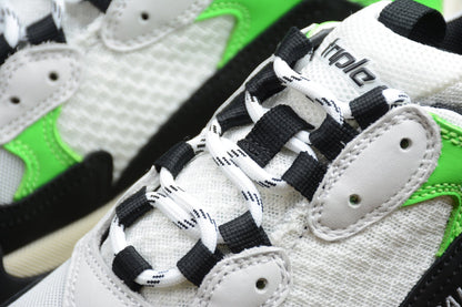 Men's White & Neon Green Chunky Sneakers