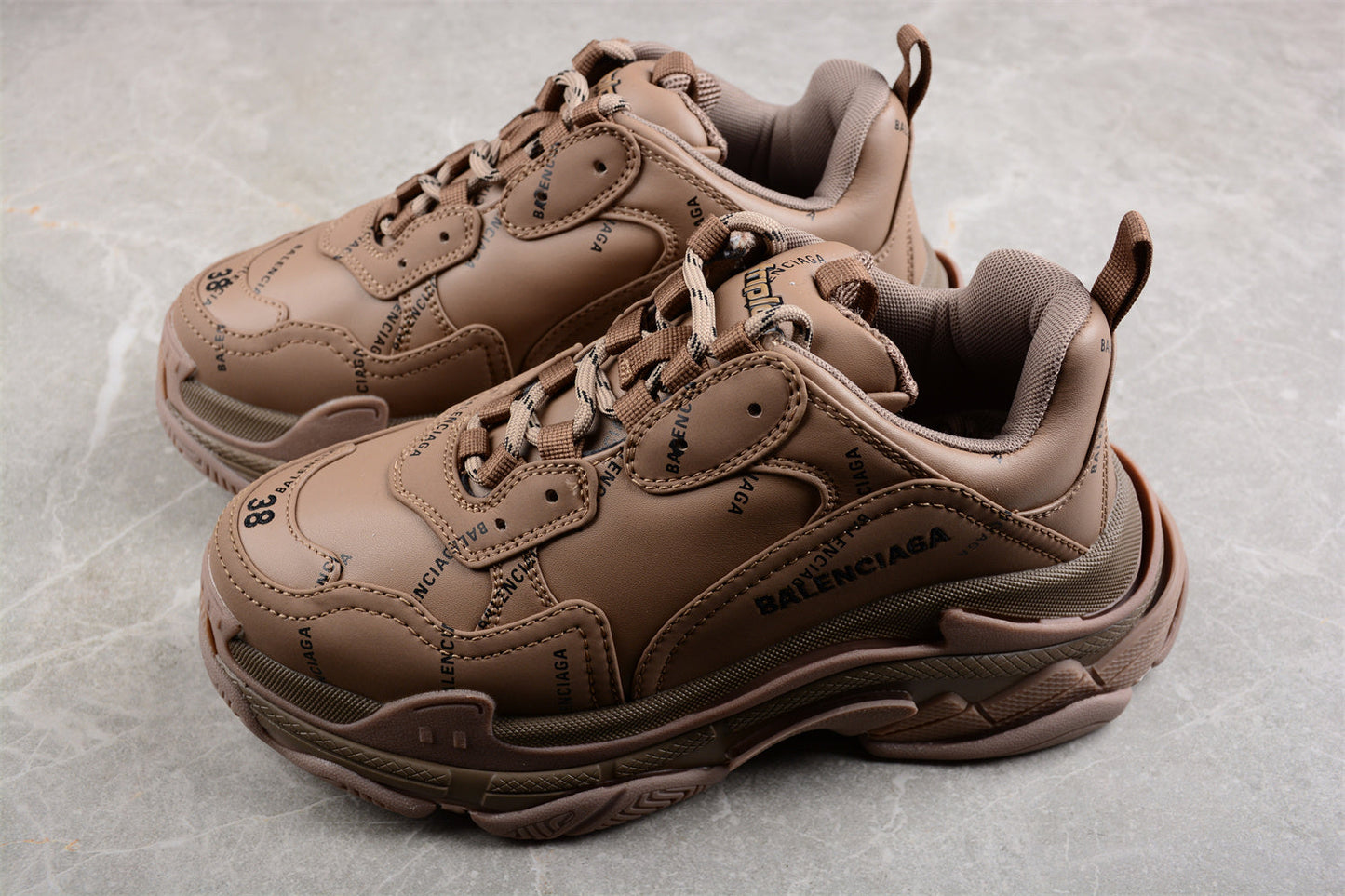 Balenciaga Triple S Brown Sneakers