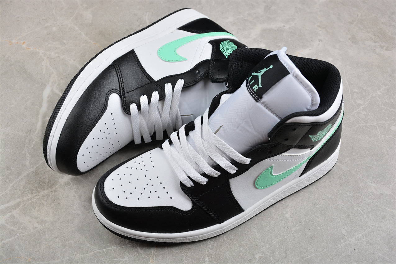 Nike Air Jordan 1 Mid "Green Glow White Black"