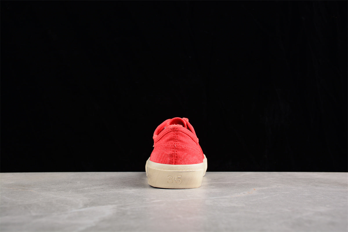 Balenciaga Paris Low Top Canvas Red Sneakers
