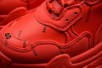 Balenciaga Triple S Allover Logo Red Sneakers