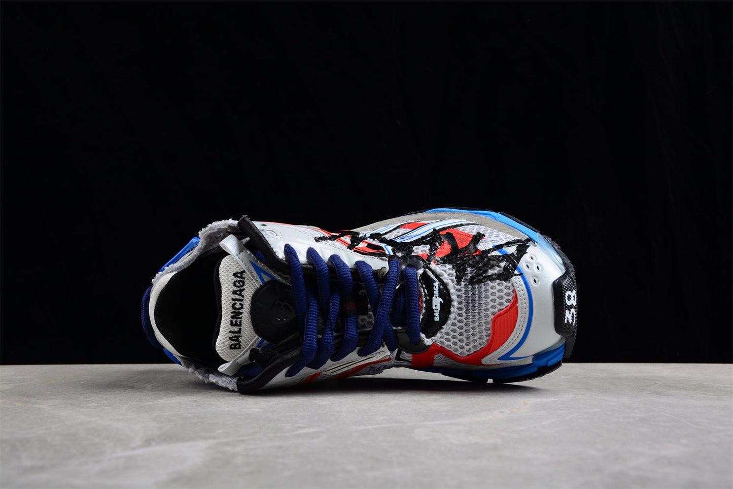 Balenciaga Runner 7.0 Blue Orange Graffiti Sneakers
