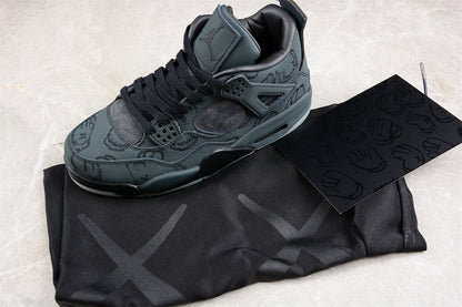 KAWS x Air Jordan 4 Retro Black Sneakers