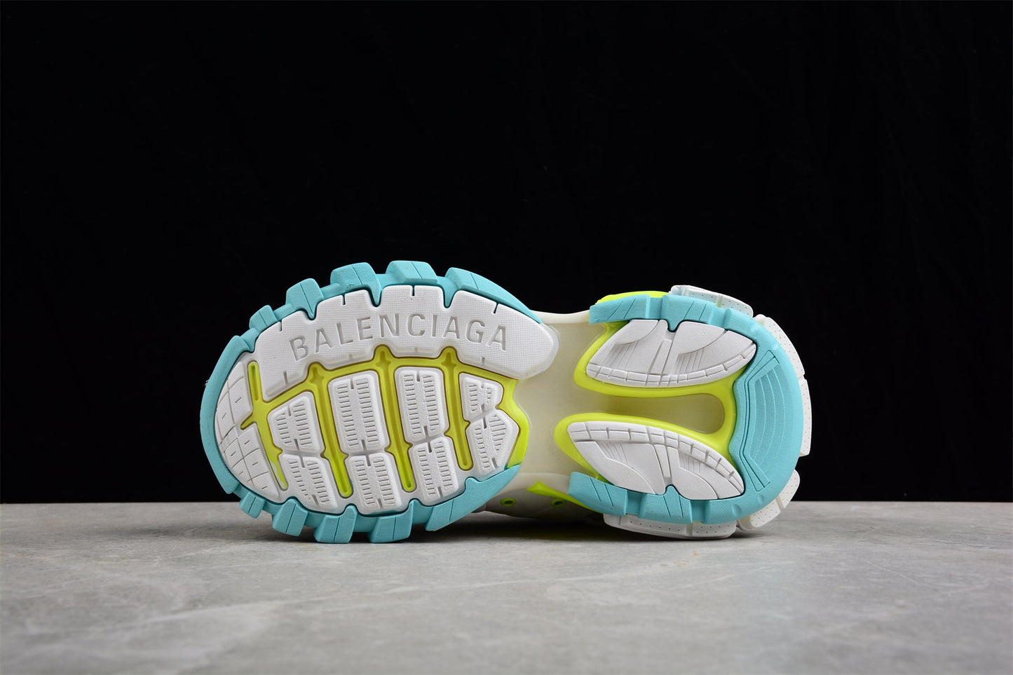 Balenciaga Track White Fluorescent Yellow Turquoise Sneakers