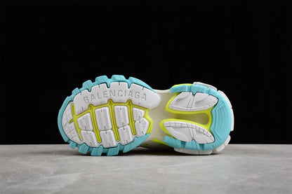 Balenciaga Track White Fluorescent Yellow Turquoise Sneakers