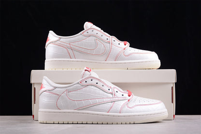 Travis Scott x Air Jordan 1 Low OG White Sneakers