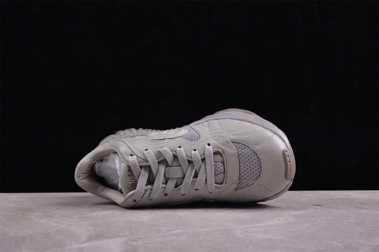 Gucci Ripple Grey Leather Sneakers