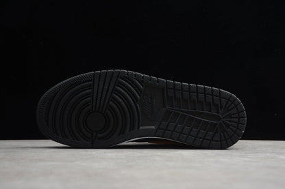 Nike Air Jordan 1 Mid Black Metallic Gold White Sneakers