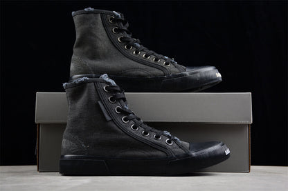 Balenciaga Paris High Destroyed Triple Black Sneakers