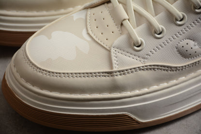 Gucci Cream Beige Leather Low-Top Sneakers