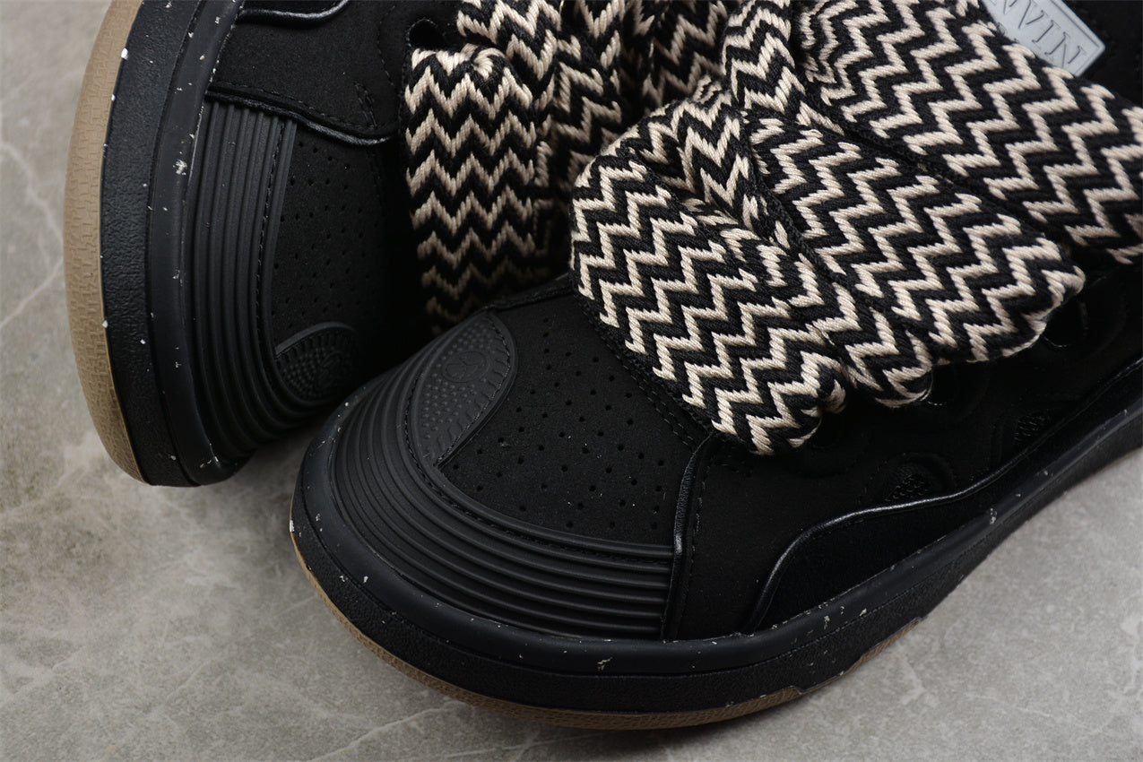 Lanvin Leather Curb Sneaker Black