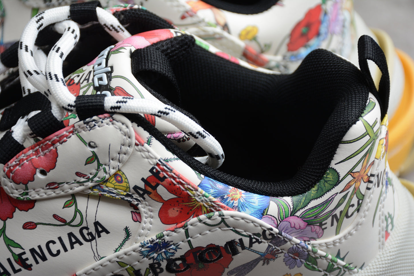 Gucci x Balenciaga Triple S Flora Print Sneakers