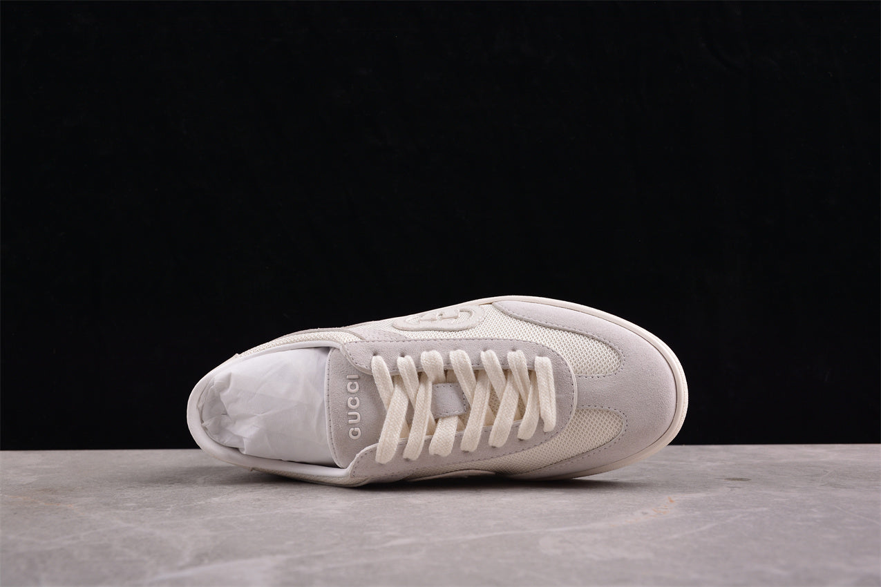 Gucci G75 White Suede Trainer Sneakers