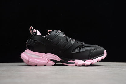 Women's Black & Pink Track Lifestyle Sneakers