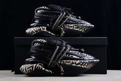 Balmain Unicorn Black Monogram Trainers