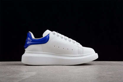 Alexander McQueen Oversized White Electric Blue Leather Sneakers