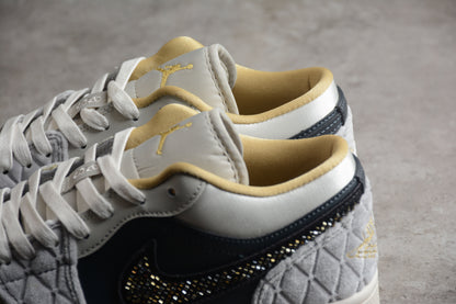 Nike Air Jordan 1 Low Beaded Swoosh Sneakers