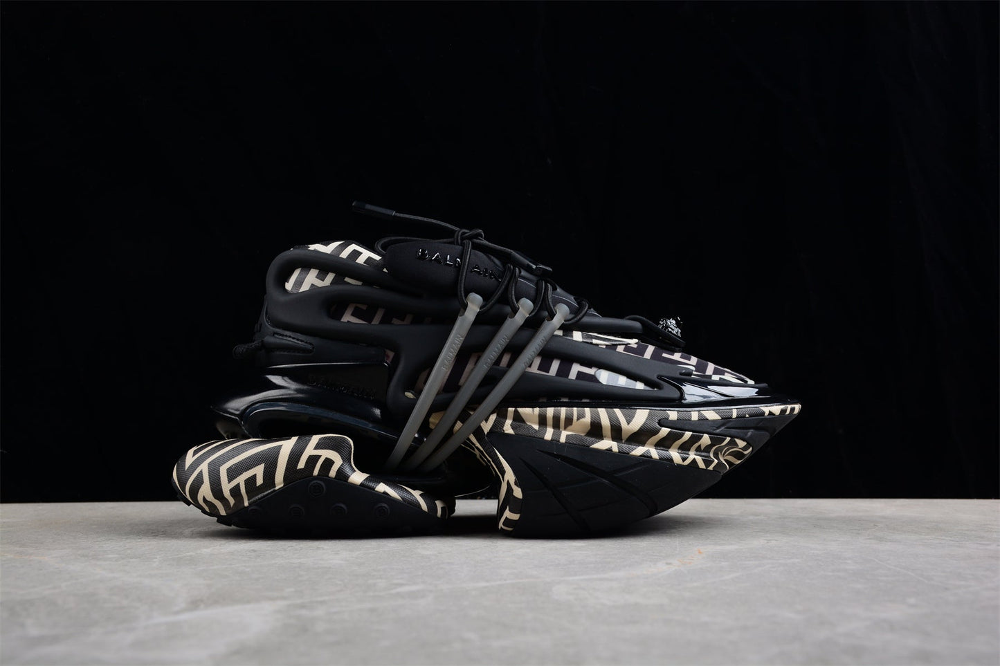Balmain Unicorn Sneakers in Black – Neoprene and Leather