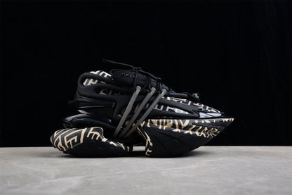 Balmain Unicorn Black Monogram Trainers