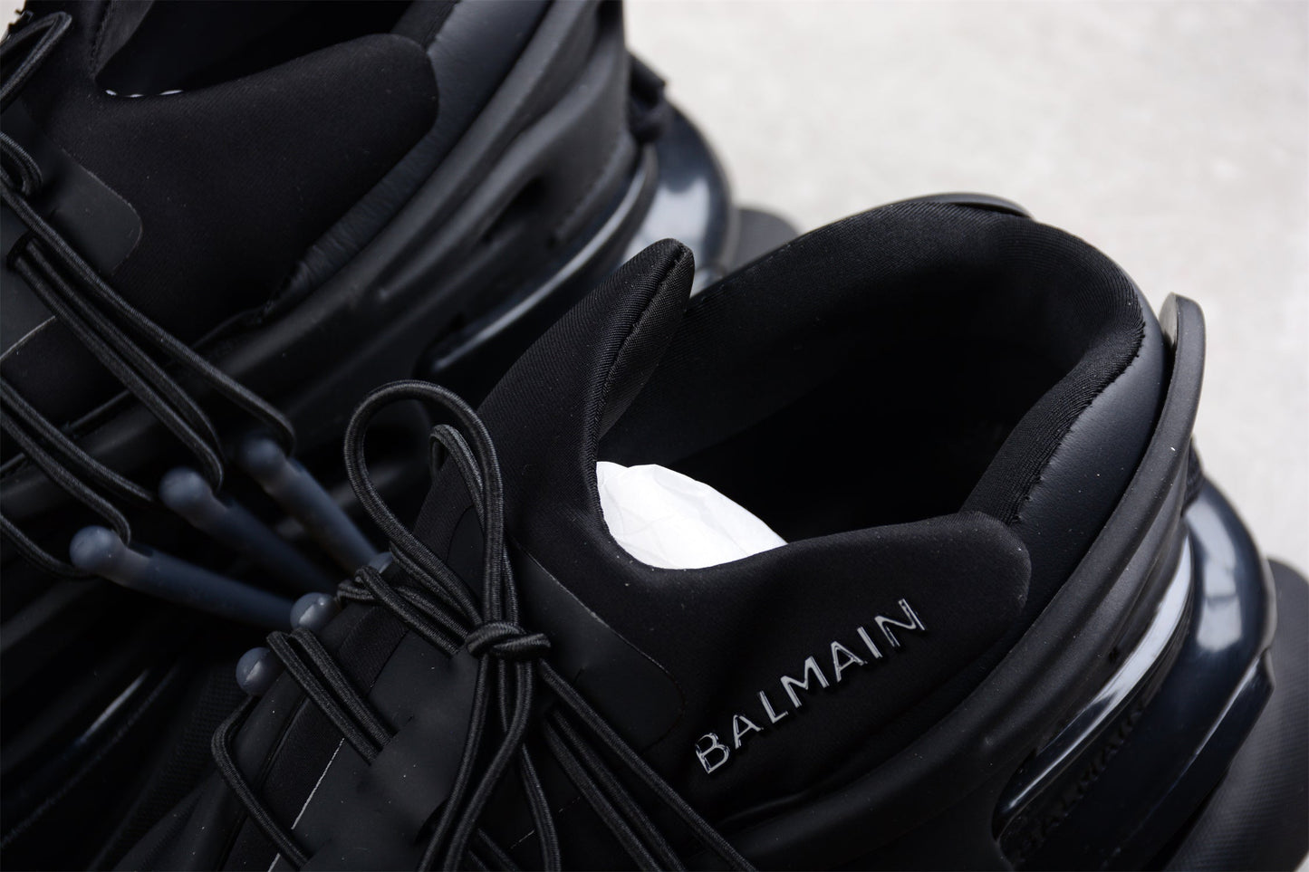 Balmain Unicorn Low-Top Sneakers in All Black – Neoprene and Leather