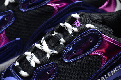 Men's Blue & Purple Metallic Chunky Sneakers