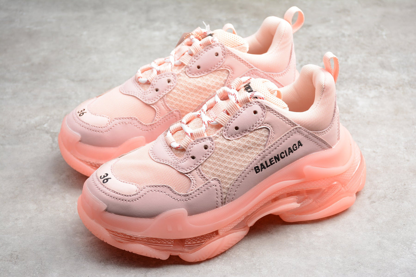 Balenciaga Women’s Triple S Light Pink Clear Sole Sneakers