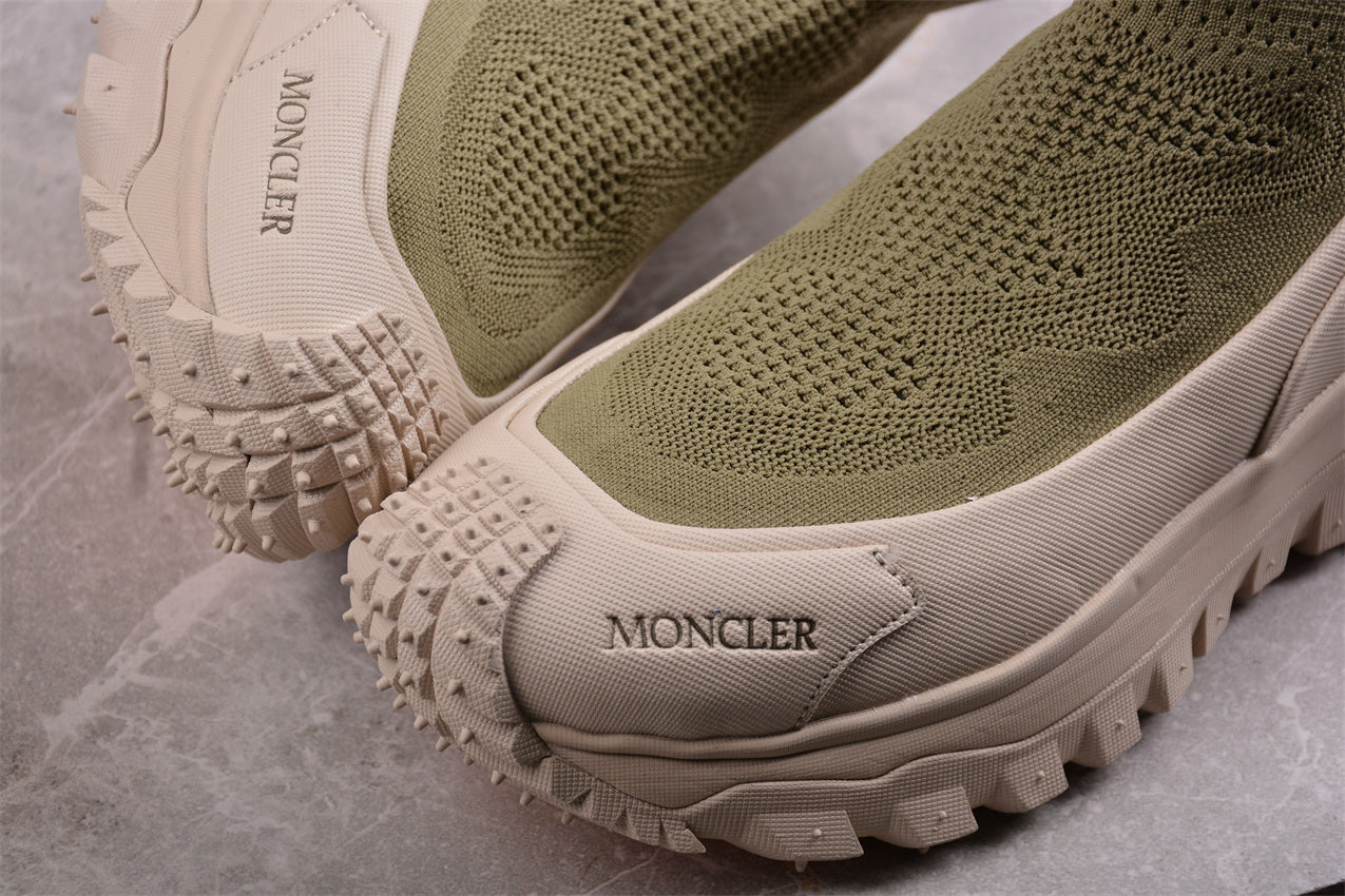 Moncler Trailgrip Sock Sneakers 'Green/Beige'