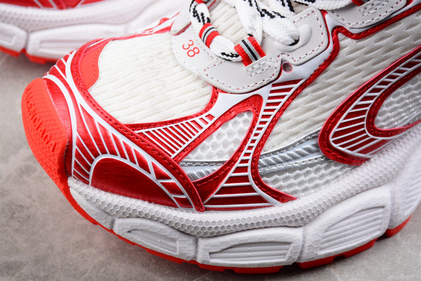 Balenciaga 3XL Worn-Out White Red Sneakers