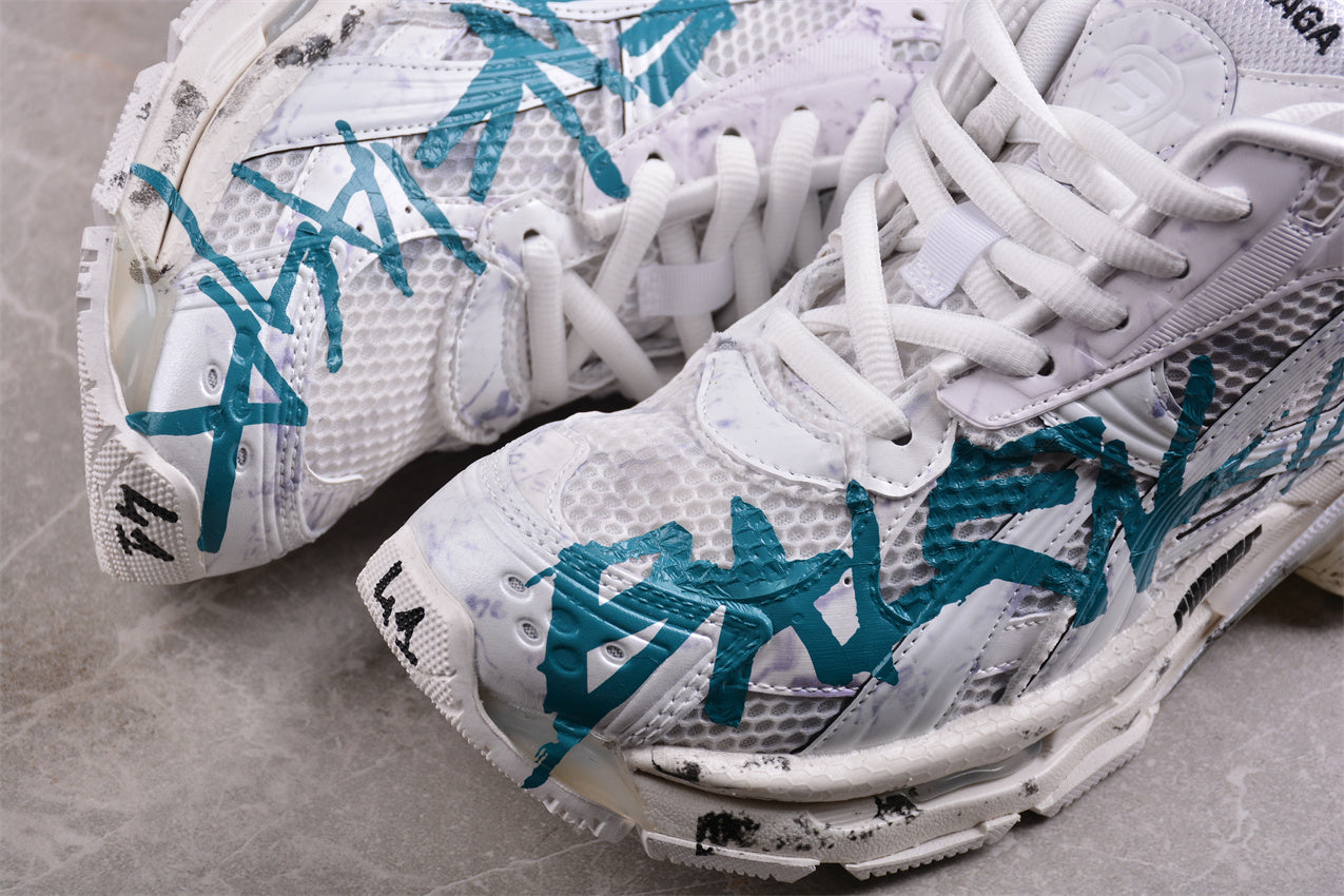 Balenciaga Runner Graffiti White Blue Sneakers