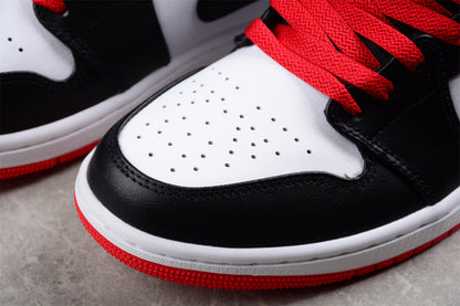 Nike Air Jordan 1 Mid White Black Gym Red Sneakers
