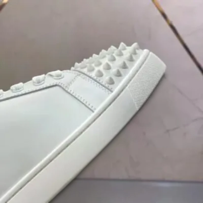 Christian Louboutin Louis Junior Spikes White Sneakers