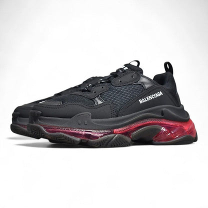 Balenciaga Triple S Clear Sole Black Red