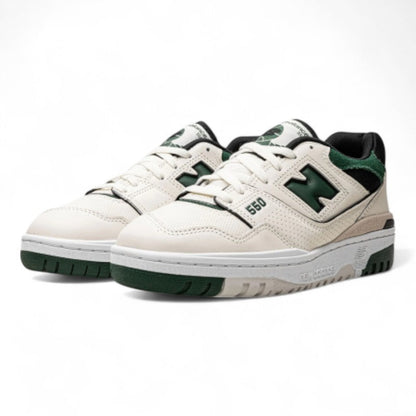 New Balance 550 Sea Salt Pine Green Sneakers