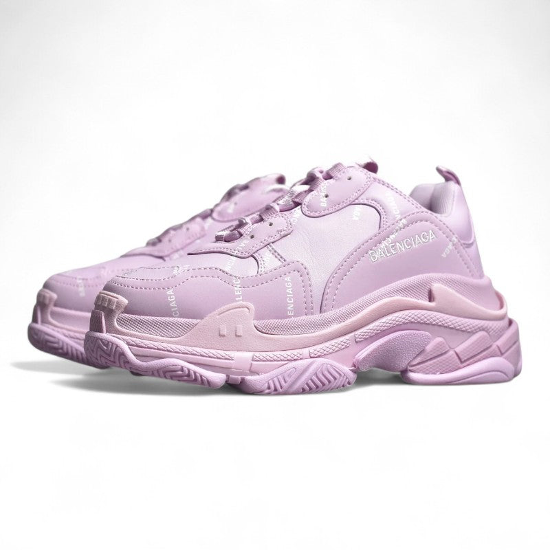 Balenciaga Triple S Allover Logo Pink