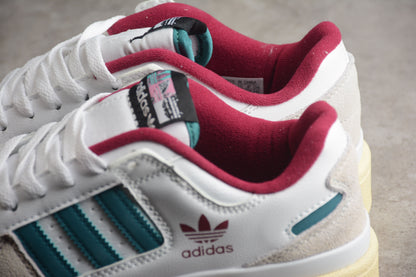 adidas Forum Low White Teal Burgundy Sneakers